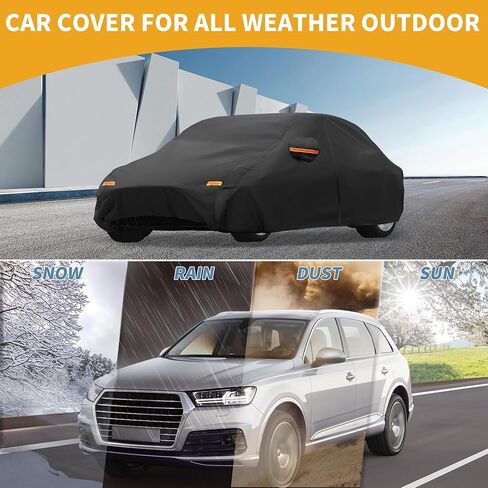 Car Cover Waterproof All Weather Sun Rain Protection Full Exterior Cover for Lexus RC 190T-PU Black with Left Side Zippers in Saudi Arabia