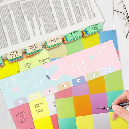 Index Book Tabs for NEC 2026 Code Book, Top Tabs + A-Z Tabs, Laminated Durable, Color-Coded, with Wire and Raceway Chart, 2 Ohm's Law Stickers, Page Numbers Sheet & Alignment Guide in Saudi Arabia