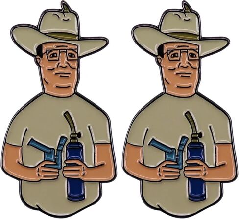 King of the Hill Hank Cowboy Hat Smoking Smoke Bong Cannabis Weed Hemp Weed CBD Cartoon Animated Comedy TV Show 1.4" Enamel Pin Badge in Saudi Arabia