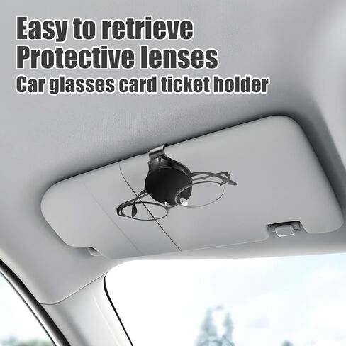 Mandark Sunglass Holder for Car Visor, Automotive Sun Visor Eyeglasses Ticket Card Clip for Storage, Vehicle Interior Glasses Hanger Organizer Accessories, Universal for SUV Sedan Truck(Black) in Saudi Arabia