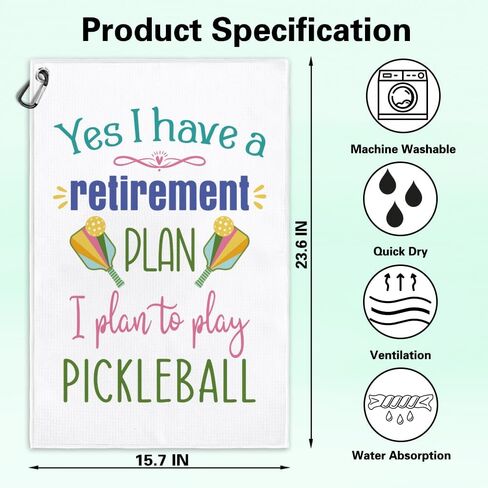 It's A Good Dady to Play Pickleball Printed Microfiber Pickleball Towel with Clip, Pickleball Gifts for Pickleball Fan Dad Mom, Mother's Day Birthday Gifts, Golf Accessories for Men Women in Saudi Arabia