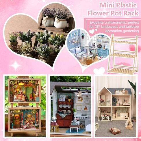 OLYCRAFT القمح مصغرة دمية الأثاث وعاء حامل الرف النبات نموذج صغير من البلاستيك النبات الجرف Minilhouse اكسسوارات الأثاث لملحقات ديكور المنزل المصغر - 2.3x1x3 بوصة in Saudi Arabia
