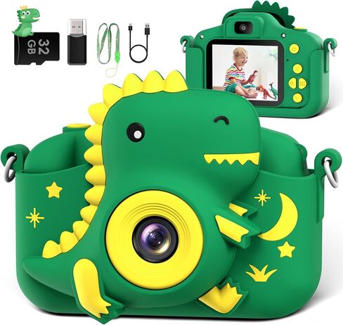 Kids Camera, Toddler Digital Camera for Ages 3-12 Boys Girls Childrens, Christmas Birthday Gifts, Selfie 1080P HD Video Camera for 3 4 5 6 7 8 9 Years Old Boys Girls Toys Gifts in Saudi Arabia