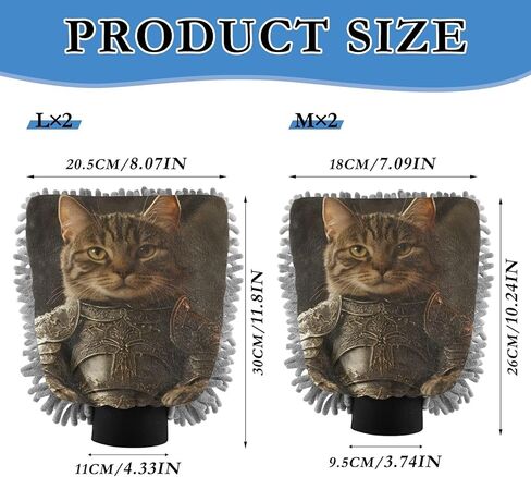 AIXIWAWA Car Wash Mitt Washing Glove Scratch Free Water Absorbent 2 Pack Large King of Cat Print in Saudi Arabia
