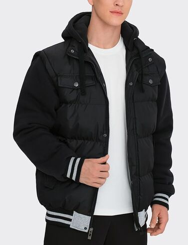 معاطف شتوية بغطاء للرأس للرجال من BEST SOUTH، مقاومة للماء، دافئة، سميكة، معزولة، بسحاب كامل، مضادة للرياح مع جيوب in Kuwait