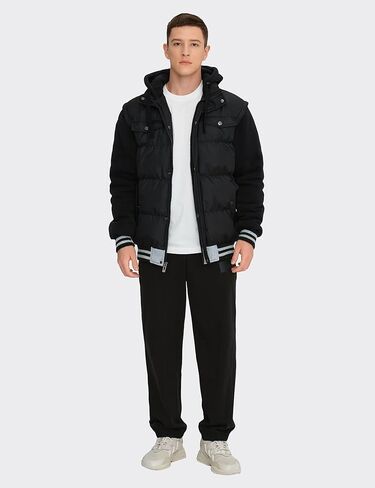 معاطف شتوية بغطاء للرأس للرجال من BEST SOUTH، مقاومة للماء، دافئة، سميكة، معزولة، بسحاب كامل، مضادة للرياح مع جيوب in Kuwait