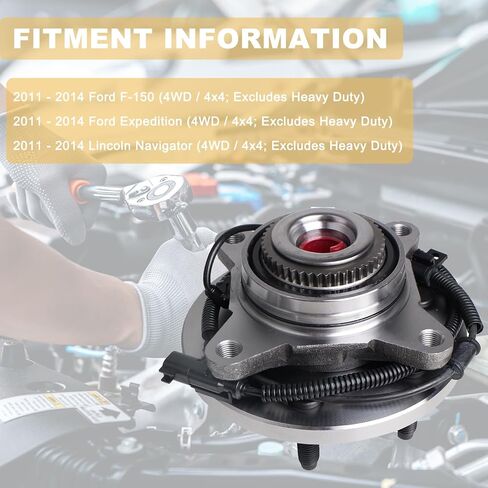 515142 Pair 2 Front Wheel Hub & Bearing Assembly for 2011-2014 Ford F-150 Expedition Lincoln Navigator (4WD / 4x4; Excluding Heavy Duty) in Kuwait