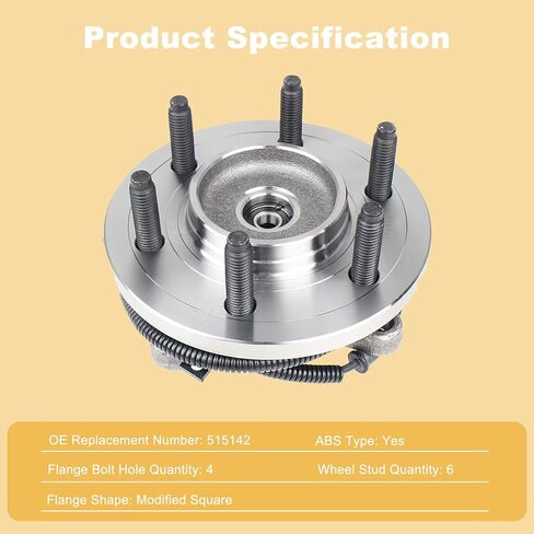515142 Pair 2 Front Wheel Hub & Bearing Assembly for 2011-2014 Ford F-150 Expedition Lincoln Navigator (4WD / 4x4; Excluding Heavy Duty) in Kuwait