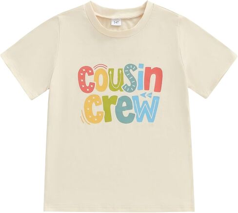 VISGOGO Newborn Baby Girl Boy Romper Lil Cousin Bodysuit Short Sleeve Embroidery Toddler Big Cousin Shirt Tops Summer Clothes in Kuwait