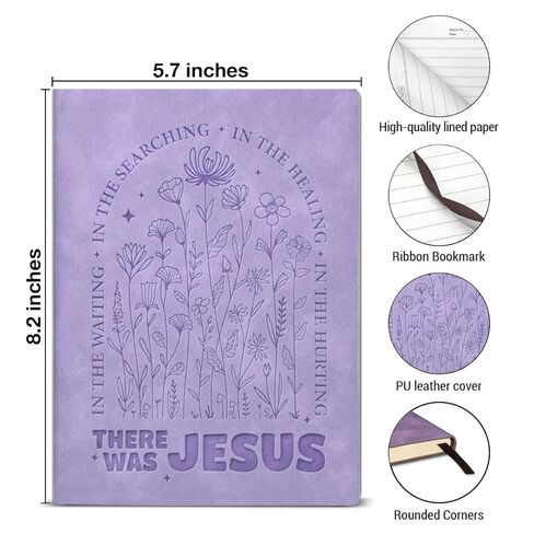 Christian Floral Notebook Journal for Women, Bible Gifts for Her Friends Coworker Boss, There Was Jesus 160 Pages Writing Notebook in Saudi Arabia