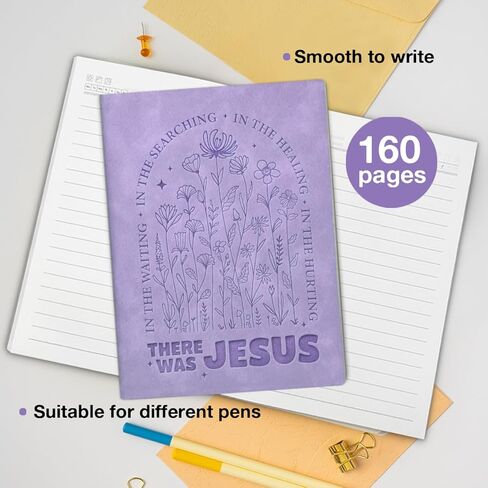 Christian Floral Notebook Journal for Women, Bible Gifts for Her Friends Coworker Boss, There Was Jesus 160 Pages Writing Notebook in Saudi Arabia