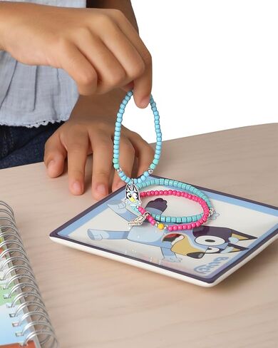 Bingo and Bluey Bracelets for Girls 6-Piece Set Official License, Stretch Friendship Bracelets with Beads and Bluey Charms in Saudi Arabia
