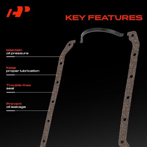 A-Premium Engine Oil Pan Gasket Set, Compatible with Chevrolet Malibu, Impala, Camaro, Corvette, Caprice, Bel Air, C30, C50, C60, C70, C10 C20 Suburban & GMC Jimmy & Oldsmobile Starfire & Buick Regal in Saudi Arabia