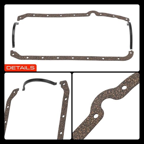 A-Premium Engine Oil Pan Gasket Set, Compatible with Chevrolet Malibu, Impala, Camaro, Corvette, Caprice, Bel Air, C30, C50, C60, C70, C10 C20 Suburban & GMC Jimmy & Oldsmobile Starfire & Buick Regal in Saudi Arabia