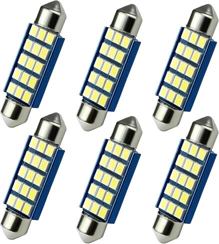 2 PCS License Plate Light Bulb 6000K White 578 LED Bulb 2835 Chipsets for LED Interior Dome Map Door Lights Car Festoon Bulbs Replacement 211-2 212-2 569 6411 6451 41 mm 42 mm in Saudi Arabia