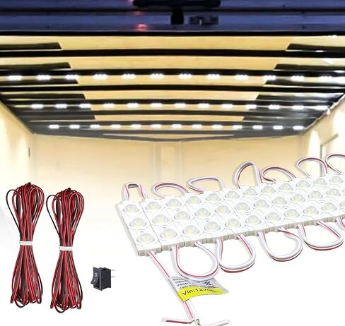 KBLEDLAMP UL مدرج 120 مصباح LED و40 وحدة مصباح سقف، مجموعة إضاءة داخلية لغرفة RV، إضاءة قبة فائقة السطوع 12 فولت IP67 في الهواء الطلق للقوارب والشاحنات والتخييم والشاحنات والمركبات والإضاءة البيضاء القابلة للنفخ in Saudi Arabia