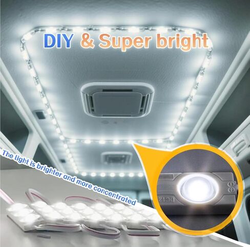 KBLEDLAMP UL مدرج 120 مصباح LED و40 وحدة مصباح سقف، مجموعة إضاءة داخلية لغرفة RV، إضاءة قبة فائقة السطوع 12 فولت IP67 في الهواء الطلق للقوارب والشاحنات والتخييم والشاحنات والمركبات والإضاءة البيضاء القابلة للنفخ in Saudi Arabia