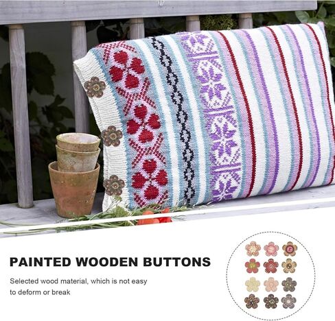 100PCS Snaps for Fabric, Double-Hole Flower-Shaped Decorative Buttons, Suitable for DIY Crafts, Sewing, Scrapbooking (Colors and Patterns Random) in Saudi Arabia