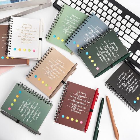 20 Sets Employee Appreciation Gifts Bulk Inspirational Spiral Notebook Journal with Sticky Note Motivational Pen Thank You Small Gifts for Coworkers Team Nurse Teacher Volunteer Office Staff Gift in Saudi Arabia