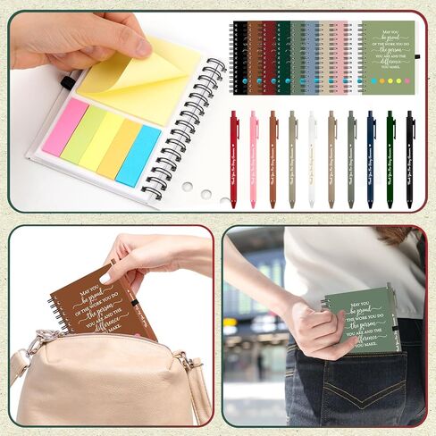 20 Sets Employee Appreciation Gifts Bulk Inspirational Spiral Notebook Journal with Sticky Note Motivational Pen Thank You Small Gifts for Coworkers Team Nurse Teacher Volunteer Office Staff Gift in Saudi Arabia