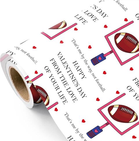 WRAPAHOLIC Valentines Day Wrapping Paper Roll - Mini Roll - 17 Inch x 16.5 Feet - I Love You Wrapping Paper for Valentine's Day, Anniversary, Wedding, Birthday in Saudi Arabia