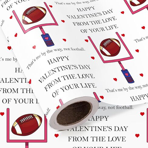 WRAPAHOLIC Valentines Day Wrapping Paper Roll - Mini Roll - 17 Inch x 16.5 Feet - I Love You Wrapping Paper for Valentine's Day, Anniversary, Wedding, Birthday in Saudi Arabia