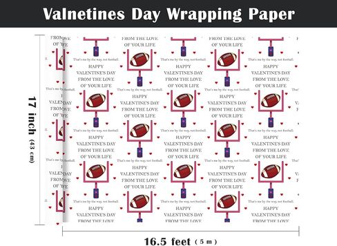 WRAPAHOLIC Valentines Day Wrapping Paper Roll - Mini Roll - 17 Inch x 16.5 Feet - I Love You Wrapping Paper for Valentine's Day, Anniversary, Wedding, Birthday in Saudi Arabia