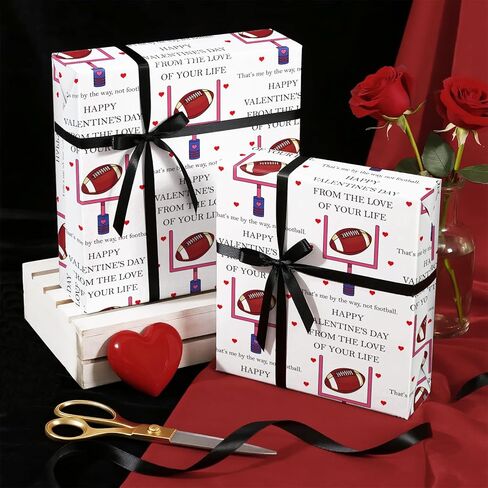 WRAPAHOLIC Valentines Day Wrapping Paper Roll - Mini Roll - 17 Inch x 16.5 Feet - I Love You Wrapping Paper for Valentine's Day, Anniversary, Wedding, Birthday in Saudi Arabia