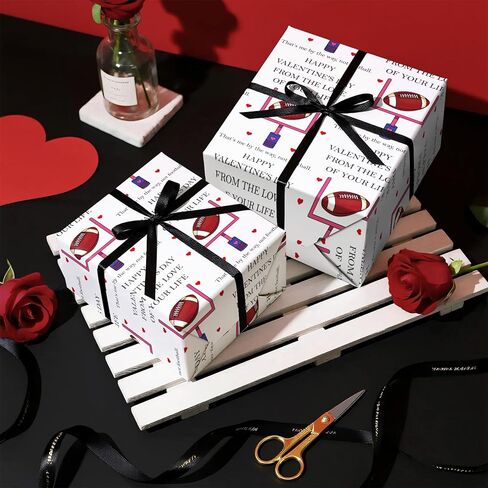 WRAPAHOLIC Valentines Day Wrapping Paper Roll - Mini Roll - 17 Inch x 16.5 Feet - I Love You Wrapping Paper for Valentine's Day, Anniversary, Wedding, Birthday in Saudi Arabia