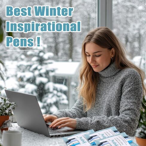 75 Pcs Winter Snowflake Ballpoint Pens Gifts Bulk Christmas Employee Appreciation Gifts Inspirational Pens with Thank You Cards for Xmas Holiday Party Coworker Staff Teacher Office in Saudi Arabia