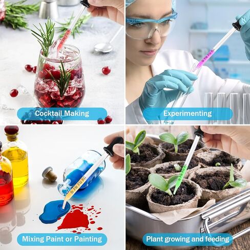 Herain 10 Pcs Glass Dropper Pipette, 1ml Liquid Dropper for Eye Medicine Drops, Essential Oil, Crafts, Skincare, Scientific Experiments, Measuring and Transferring a Variety of Liquids in Kuwait
