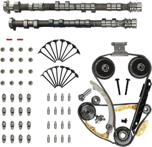 2.4 2Pcs Intake&Exhaust Camshafts Timing Chain Kit Valves Lifters Rocker Arms Fit For Buick Lacrosse Chevrolet Equinox Malibu GMC Terrain 2.4L L4 DOHC 2011-2017 12634207 12604896 94201SX in Saudi Arabia