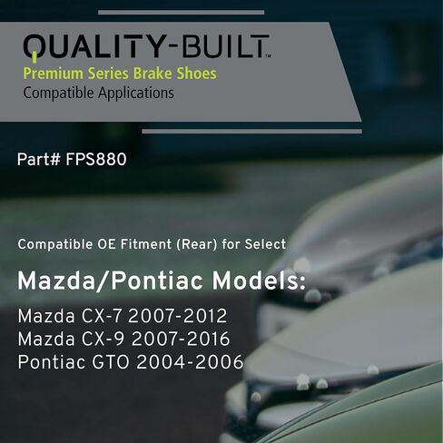 أحذية فرامل ركن السيارة الخلفية ذات الجودة العالية FPS880 متوافقة مع Mazda CX-7 2007-2012، Mazda CX-9 2007-2016، Pontiac GTO 2004-2006 in Saudi Arabia