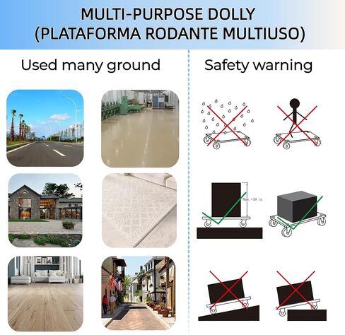 HBFBDRCT Furniture Moving Dollies with 4 TPR Silent Wheels,15 Inch Securely Holds 551 Lbs Heavy Duty Wooden Rolling Mover for Piano Couch Fridge Washing Machine Couch Plant Dolly Heavy Items, 2 Packs in Kuwait