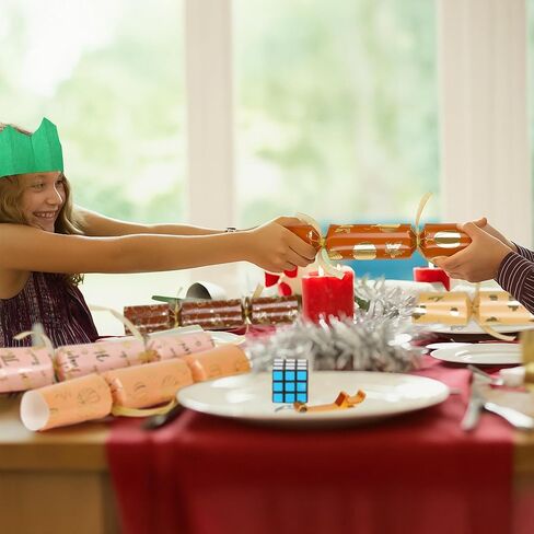 15 Pack Thanksgiving Crackers, Five Style Thanksgiving Party Favors, No Snap No Popping Pumpkins Design Holiday Crackers with Dice Hats and Gifts for Thanksgiving Table Decor Games for Family in Kuwait