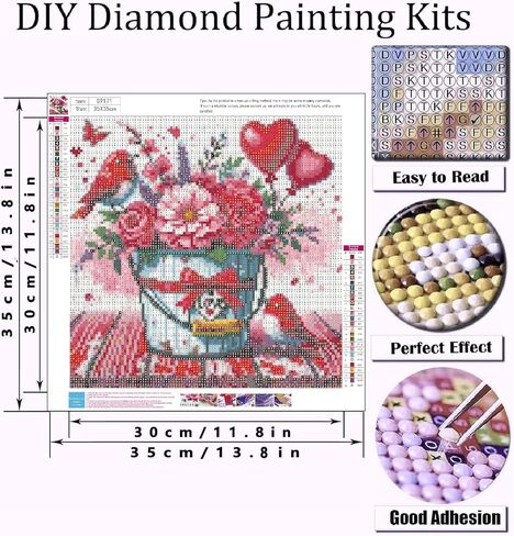 Mrnsiet Diamond Painting Kits for Adults, 5D Well Diamond Art Kits for Beginners, DIY Full Round Drill Gem Art Crafts for Home Wall Decor 14x14 inch in Saudi Arabia