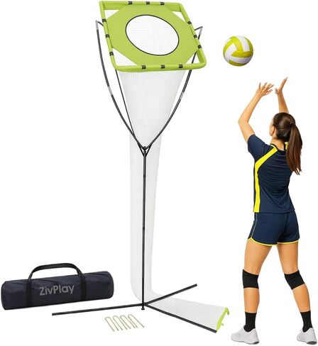Volleyball Setting Trainer Volleyball Setter Training Equipment Target Net with Adjustable Target Hoop Ball Collection Bag 5 Level Angle and Height Adjustment for Setter Practice in Saudi Arabia