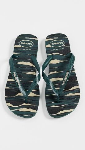 Havaianas Boy's Top Camo Flip Flop Sandal (Toddler/Little Kid/Big Kid) Black/Moss 25-26 (US 10 Toddler) M in Kuwait