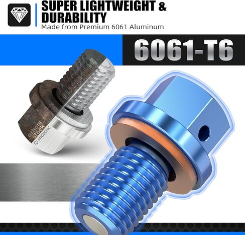 NICECNC Blue Magnetic Oil Drain Bolt Plugs Compatible with Yamaha YZ125 2005-2023 YZ250F 2001-2023 YZ450F 2003-2009 YZ450F 2014-2023 WR250F 2001-2023 YZ450FX 2016-2023 See Fitment in Saudi Arabia