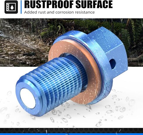NICECNC Blue Magnetic Oil Drain Bolt Plugs Compatible with Yamaha YZ125 2005-2023 YZ250F 2001-2023 YZ450F 2003-2009 YZ450F 2014-2023 WR250F 2001-2023 YZ450FX 2016-2023 See Fitment in Saudi Arabia