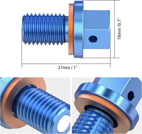 NICECNC Blue Magnetic Oil Drain Bolt Plugs Compatible with Yamaha YZ125 2005-2023 YZ250F 2001-2023 YZ450F 2003-2009 YZ450F 2014-2023 WR250F 2001-2023 YZ450FX 2016-2023 See Fitment in Saudi Arabia