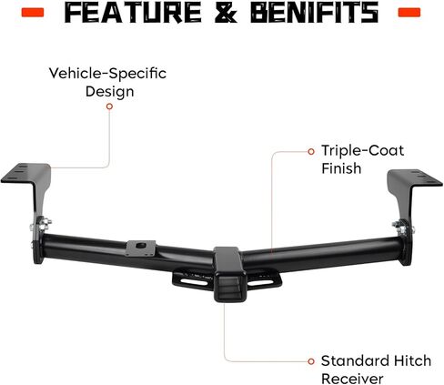 وصلة مقطورة استقبال 2 بوصة، تناسب Toyota RAV4 2006 2007 2008 2009 2010 2011 2012 2013 2014 2015 2016 2017 2018، إطار أنبوبي مربع، حامل أدوات سحب من الفئة 3 باللون الأسود in Saudi Arabia
