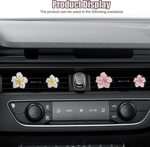 Cute Car Dashboard Air Vent Trim Clips, Hawaiian Flower Auto Air Freshener Vent Clip, Auto Air Conditioning Diffuser, Hibiscus Blossom Car Interior Accessories Decorations for Girls Women (6PCS) in Saudi Arabia
