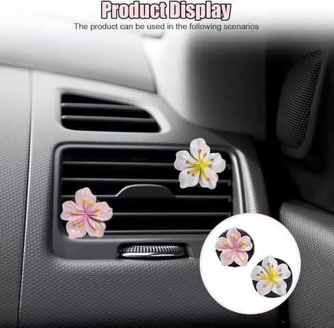 Cute Car Dashboard Air Vent Trim Clips, Hawaiian Flower Auto Air Freshener Vent Clip, Auto Air Conditioning Diffuser, Hibiscus Blossom Car Interior Accessories Decorations for Girls Women (6PCS) in Saudi Arabia