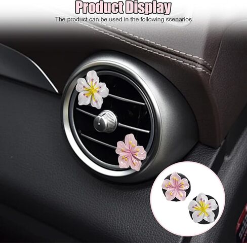 Cute Car Dashboard Air Vent Trim Clips, Hawaiian Flower Auto Air Freshener Vent Clip, Auto Air Conditioning Diffuser, Hibiscus Blossom Car Interior Accessories Decorations for Girls Women (6PCS) in Saudi Arabia