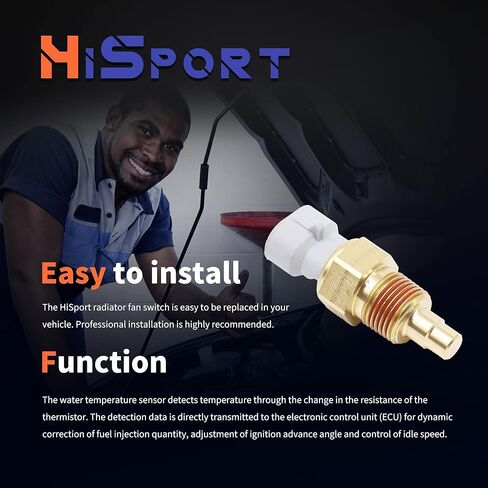 HiSport Engine Coolant Temperature Sensor - Compatible with GM Vehicles Chevy C1500 K1500 Tahoe Impala Buick Regal Oldsmobile 98 Replace 213-77 in Saudi Arabia