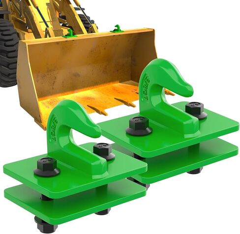 2 Pack 3/8" Tractor Bucket Grab Hooks, Grade 70 Forged Steel Bolt On Grab Hook with Backer Plate, Heavy Duty Tow Hook for Tractor Bucket, Loader, Truck, UTV, RV, 15,000 lbs, Orange in Saudi Arabia