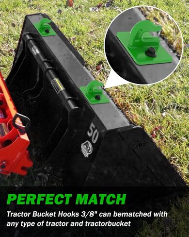 2 Pack 3/8" Tractor Bucket Grab Hooks, Grade 70 Forged Steel Bolt On Grab Hook with Backer Plate, Heavy Duty Tow Hook for Tractor Bucket, Loader, Truck, UTV, RV, 15,000 lbs, Orange in Saudi Arabia