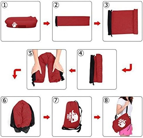 Inflatable Lounger with Carrying Bag & Pockets for Indoors/Outdoors - Inflatable Couch & Air Chair with Headrest & Securing Stake- for Camping Beach or Pool in Saudi Arabia