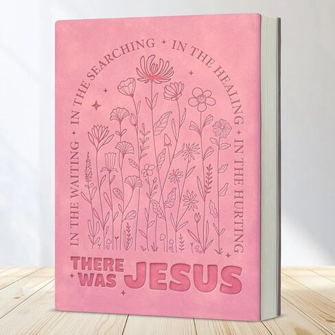 Christian Floral Notebook for Women Bible Verse There Was Jesus Journal Religious Christian Gifts for Friend Coworker in Saudi Arabia